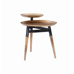 New 😉 Other Shapes - End Tables & Side Tables Powell Amery 2-Tier Side Table - Gold 🎉