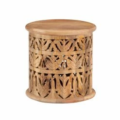 Top 10 😀 Round End Tables & Side Tables Powell Indie Round Side Table - Natural ✔️