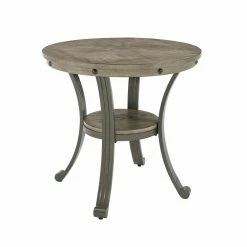 Best reviews of ⌛ Round End Tables & Side Tables Powell Franklin Round Side Table - Pewter 👍