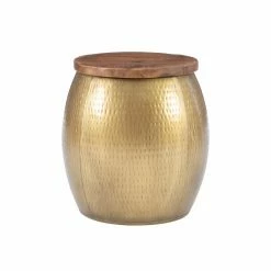 Buy 🎁 Round End Tables & Side Tables Powell Royce Drum Side Table - Brass ✔️