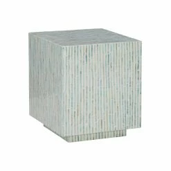 Brand new 👍 Square End Tables & Side Tables Linon Pippit Square End Table - Blue 👩 Mother Of Pearl 👏