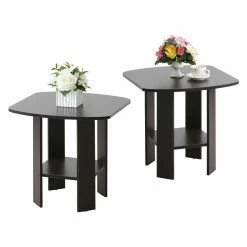 Promo 💯 Other Shapes - End Tables & Side Tables Furinno Simple Design Chair Side Table - Set Of 2 ⭐