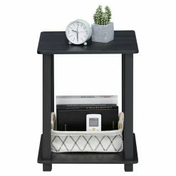 Deals ⭐ Square End Tables & Side Tables Furinno Black Simplistic End Table - Set Of 2 👍