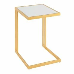 Best Sale 😉 Rectangle End Tables & Side Tables LumiSource Roman Side C-Table With Marble Top 🛒