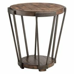 Top 10 ❤️ Round End Tables & Side Tables Magnussen Yukon Industrial Round End Table ⭐
