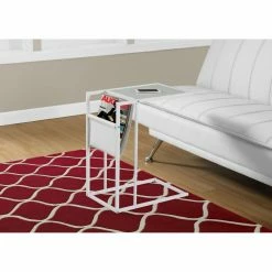 New ๐ Rectangle End Tables & Side Tables Monarch Specialties White Accent Table With Magazine Rack ๐ฏ