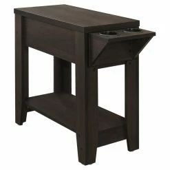 Cheapest ๐ Rectangle End Tables & Side Tables Monarch Specialties Rectangular Chairside Table With Cup Holders โ๏ธ