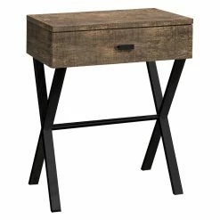 Outlet 😉 Rectangle End Tables & Side Tables Monarch Specialties Reclaimed Wood-Look Single Drawer Side Table 🔔