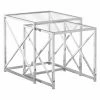 Flash Sale 🧨 Square End Tables & Side Tables Monarch Specialties Tempered Glass Metal X-Base Nesting End Table - Set Of 2 🧨