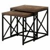 Coupon 🤩 Square End Tables & Side Tables Monarch Specialties Reclaimed Wood-Look Metal X-Base Nesting Table - Set Of 2 🌟
