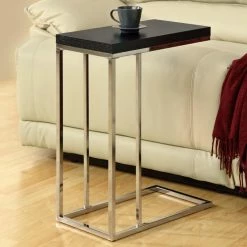 Brand new 😉 Monarch Specialties Rectangle End Tables & Side Tables Monarch Rectangular Chrome Metal Accent Table - Cappuccino 🔔