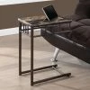 Best Sale 😍 Monarch Specialties Rectangle End Tables & Side Tables Monarch Square Metal Snack Table - Cappuccino Marble / Bronze 🤩