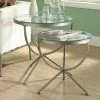 Best deal 🔔 Monarch Specialties Round End Tables & Side Tables Monarch Round Satin Silver Nesting Tables With Tempered Glass - 2 Piece Set 🤩