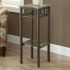 Budget 💯 Monarch Specialties Square End Tables & Side Tables Monarch Cappuccino Marble / Bronze Metal Plant Stand ⭐
