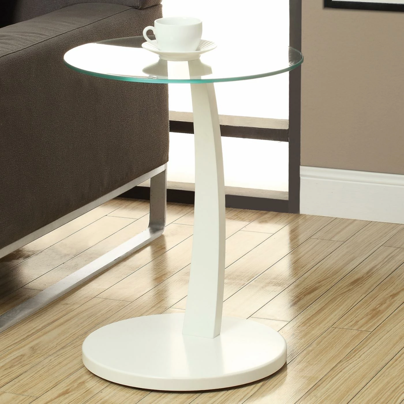 Cheapest π― Monarch Specialties Round End Tables & Side Tables Monarch Bentwood Accent Table With Tempered Glass π₯
