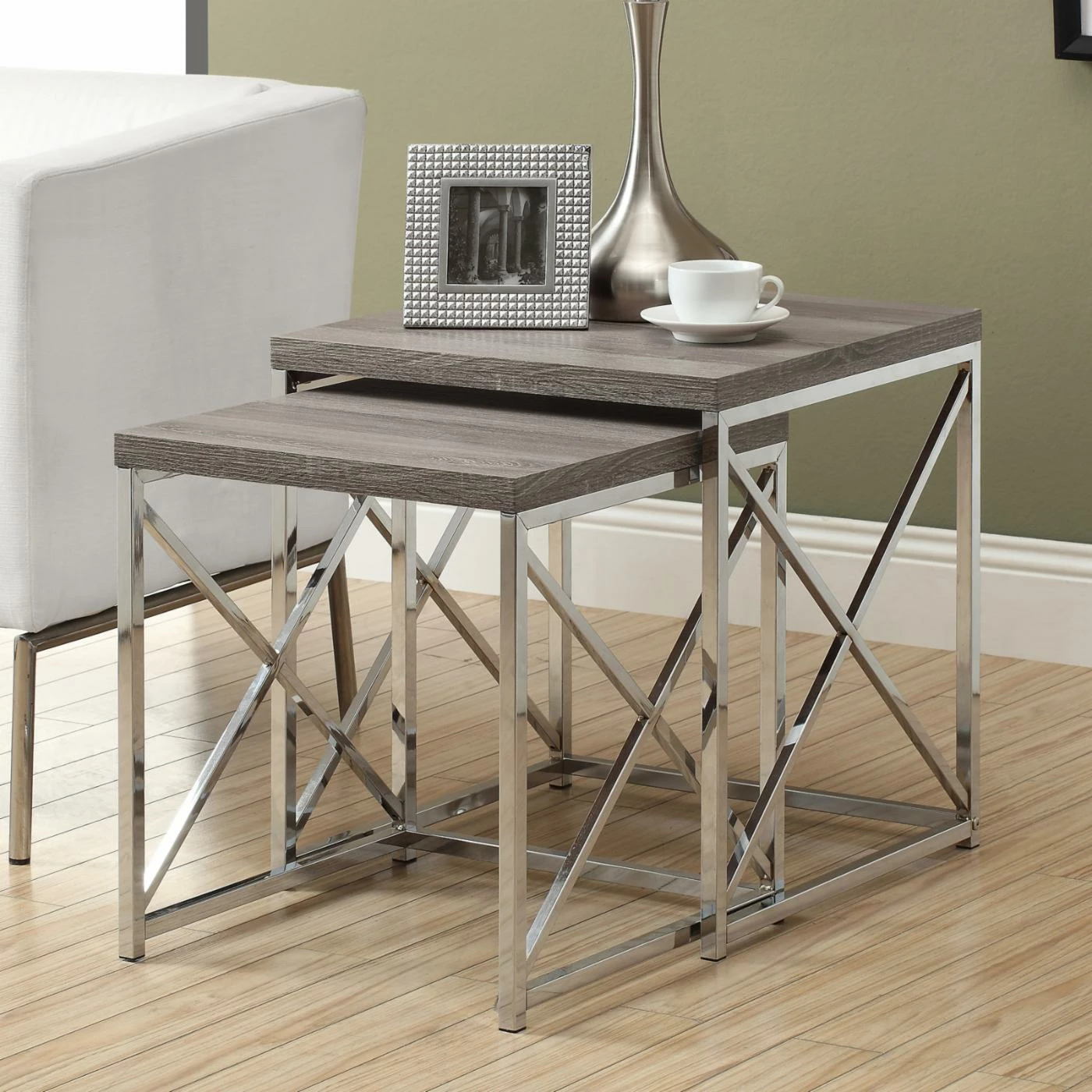 Top 10 ⭐ Monarch Specialties Square End Tables & Side Tables Monarch I 32 Reclaimed-Look Metal 2-Piece Nesting Table ⌛
