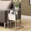 Best deal ✨ Monarch Specialties Rectangle End Tables & Side Tables Monarch White And Chrome Metal Accent Table With Magazine Rack 👏