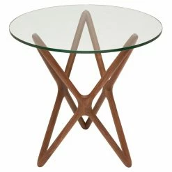 Discount 👏 Round End Tables & Side Tables Nuevo Star Glass Top Side Table 🧨