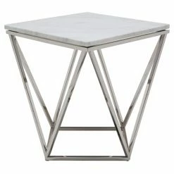 Top 10 โ Square End Tables & Side Tables Nuevo Jasmine Square White Marble Top End Table โญ