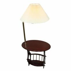 Buy ✔️ Oval End Tables & Side Tables ORE International Brass Lamp End Table With Magazine Rack 😉