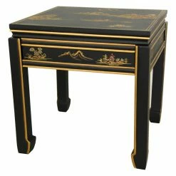 Best Pirce 😉 Square End Tables & Side Tables Oriental Furniture Black Lacquer Ming Table 🔔