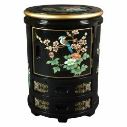 Outlet 👍 Round End Tables & Side Tables Oriental Furniture Japanese Bird Stool ⭐