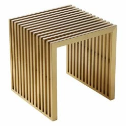 Budget ๐ Square End Tables & Side Tables Pangea Home Gold Brushed Luxe End Table ๐คฉ