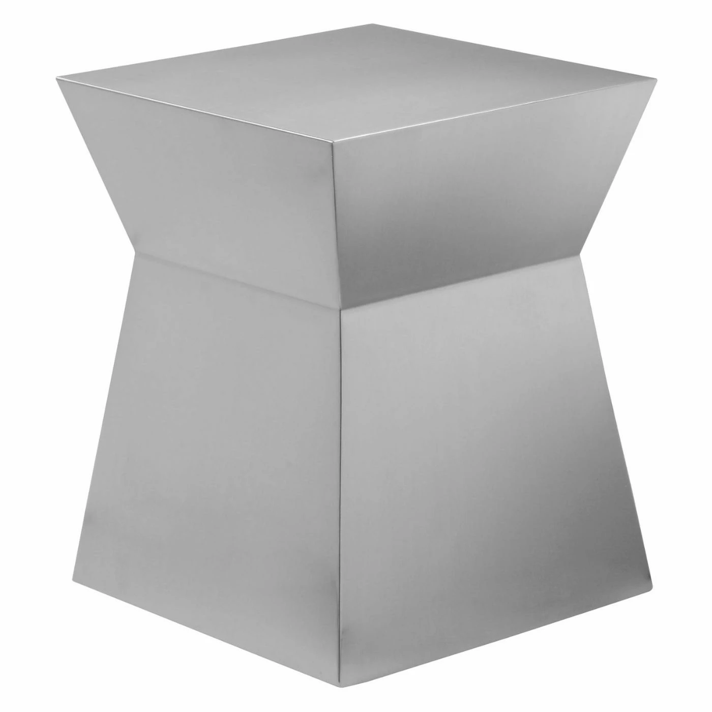 Discount π Rectangle End Tables & Side Tables Pangea Home Cubix Hour Glass Side Table Brushed Metal π