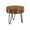 Hot Sale 😀 Round End Tables & Side Tables Primo International Sawyer Reclaimed Wood & Iron End Table ❤️