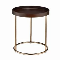 Coupon ๐ฅฐ Round End Tables & Side Tables Roundhill Furniture Genoa Round Tray Table With Metal Frame ๐ฏ