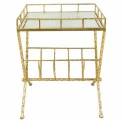 Best reviews of 🎁 Rectangle End Tables & Side Tables Sagebrook Home Gold Tray Accent Table 🎁