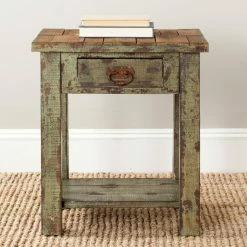 Cheap ๐ฏ Rectangle End Tables & Side Tables Safavieh Alfred End Table - Antique Green ๐คฉ