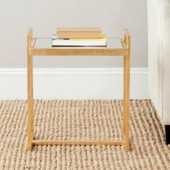 Best reviews of 🥰 Rectangle End Tables & Side Tables Safavieh Noland Accent Table - Gold/Mirror Top 😍