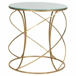 Outlet 👍 Round End Tables & Side Tables Safavieh Cagney Accent Table - Gold 💯