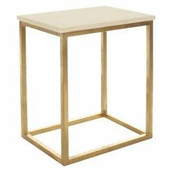Flash Sale 😉 Rectangle End Tables & Side Tables Safavieh Tad Faux Marble Gold Foil Accent Table 😍