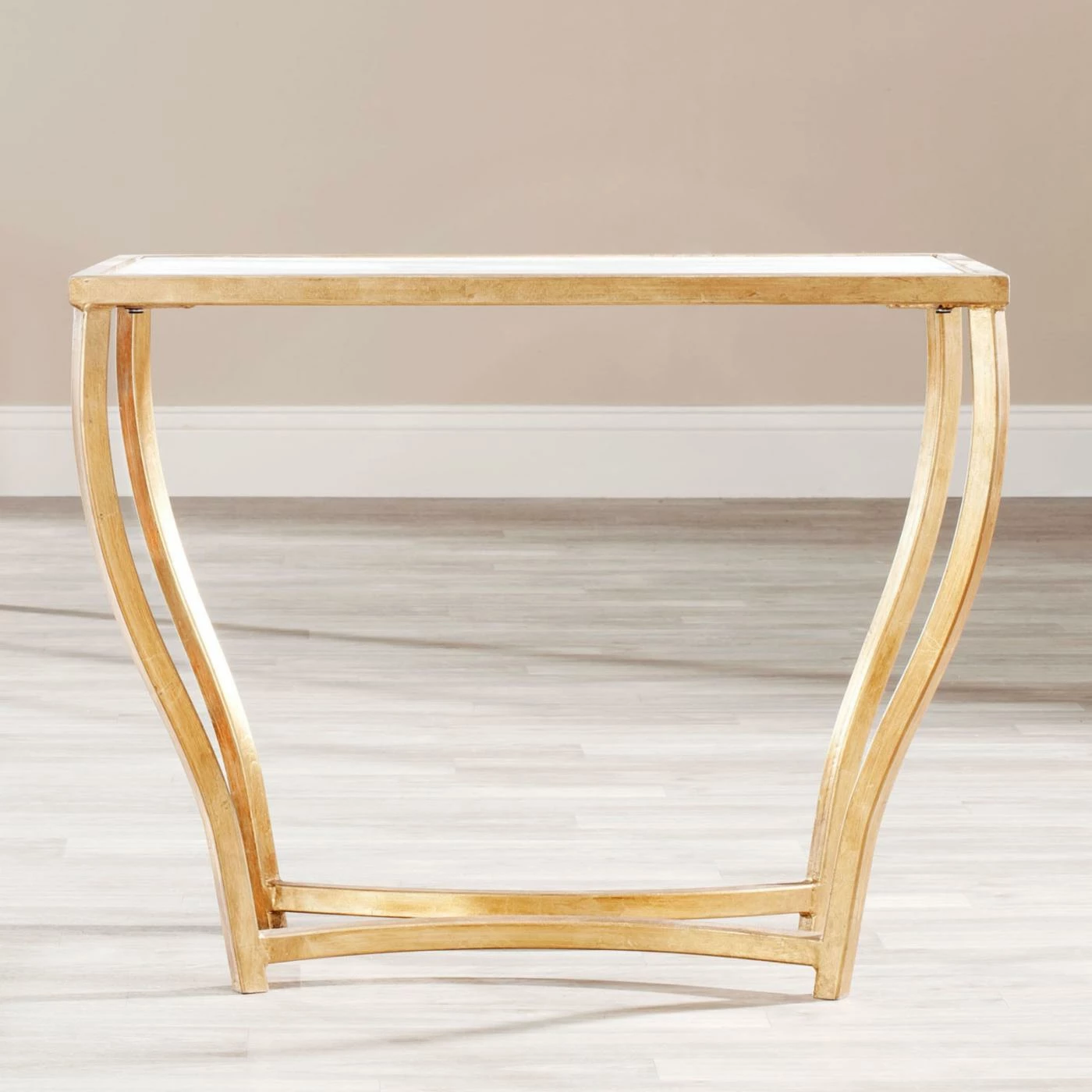 Brand new 𧨠Rectangle End Tables & Side Tables Safavieh Rex Glass Top Gold Foil Accent Table π₯