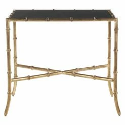 Outlet ๐ Rectangle End Tables & Side Tables Safavieh Chandler Gold Cross Base Accent Table ๐ฅฐ