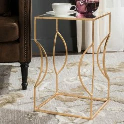 Cheapest 😉 Square End Tables & Side Tables Safavieh Vera Gold Leaf End Table 🌟