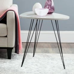 Promo 🥰 Triangle End Tables & Side Tables Safavieh Wynton Retro Mid Century Lacquer End Table 👏