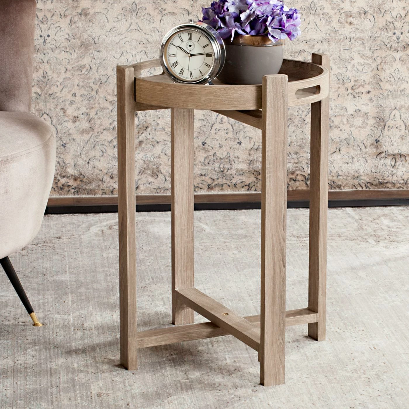 Best Sale β Round End Tables & Side Tables Safavieh Hamish Retro Mid Century Tray Top Side Table π