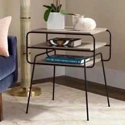 Flash Sale ✨ Rectangle End Tables & Side Tables Safavieh Marcel Retro Mid Century 3 Tier End Table ❤️