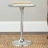 Best Sale 🤩 Round End Tables & Side Tables Safavieh Platina Round Top Sleek Table 🧨