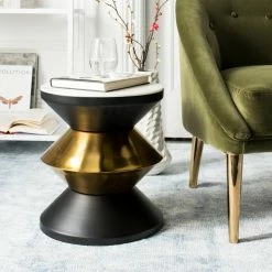 Best Sale 🧨 Round End Tables & Side Tables Safavieh Azizi Side Table 🌟
