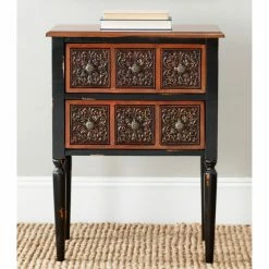 Best Sale 🔔 Rectangle End Tables & Side Tables Safavieh Kenneth 2 Drawer Side Table 👏