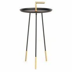 Cheapest 🤩 Round End Tables & Side Tables Safavieh Delia Handle Side Table ⭐