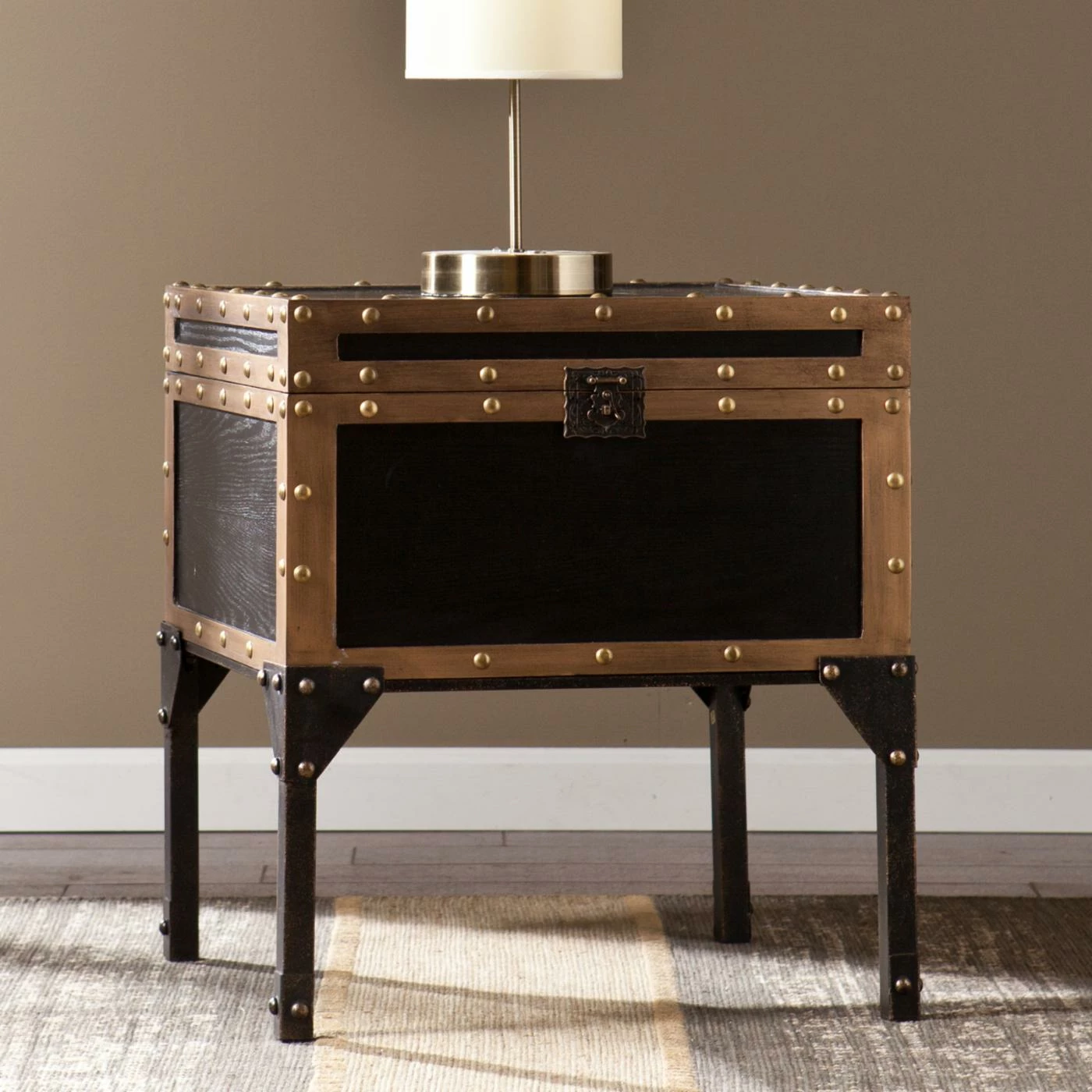 Flash Sale 👍 Square End Tables & Side Tables Southern Enterprises Drifton Travel Trunk End Table 🔥