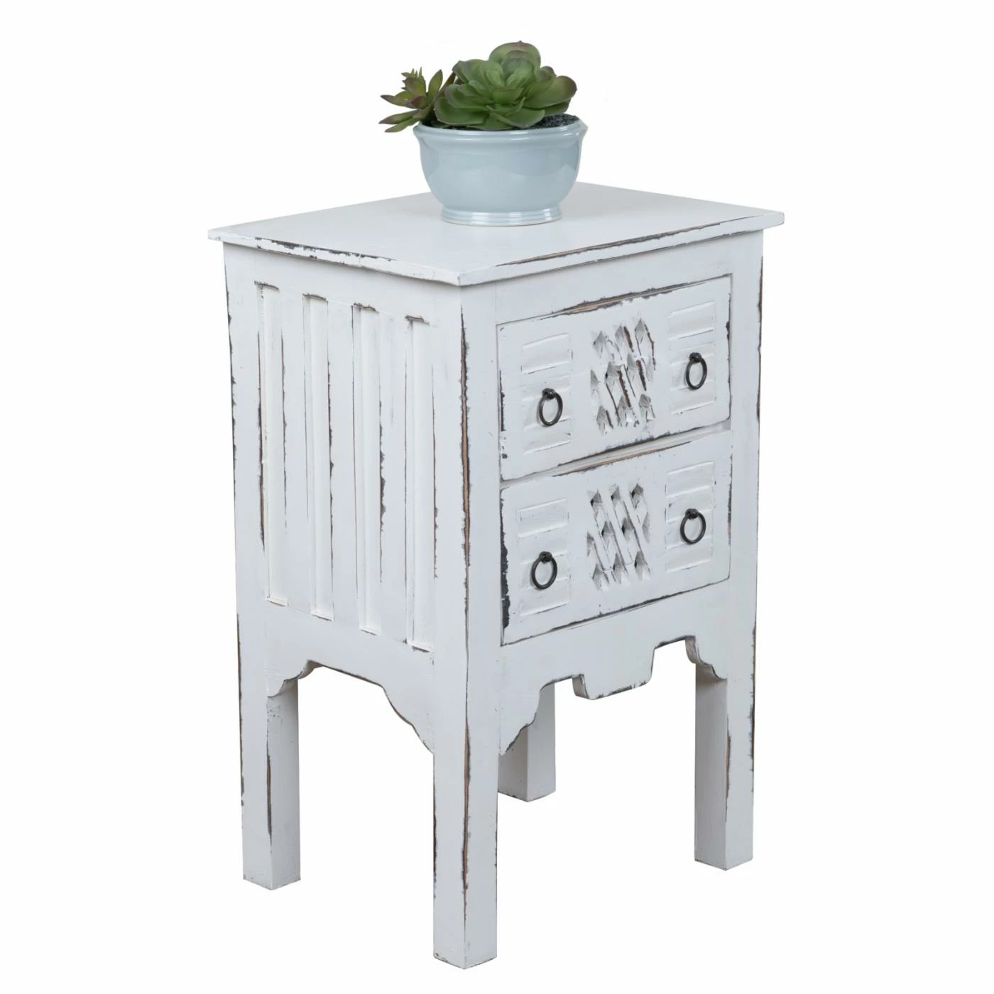 Flash Sale ✨ Rectangle End Tables & Side Tables Sunset Trading Shabby Chic Cottage Whitewashed End Table 🎉