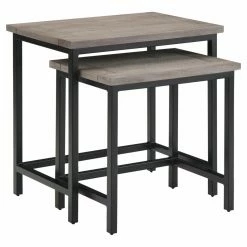 Cheapest ❤️ Rectangle End Tables & Side Tables HN Home Lansing Traditional Transitional Nesting 2 Piece Side Table 👏