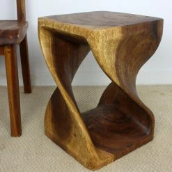 Promo ❤️ Square End Tables & Side Tables Strata Furniture 20 In. Twist End Table - Walnut 🔔