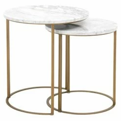 Cheapest 🥰 Round End Tables & Side Tables Orient Express Furniture Carrera Round Nesting Accent Table 🎉